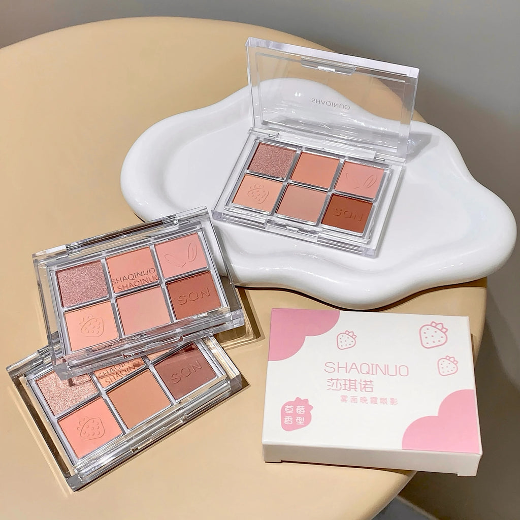 SHAQINUO Six-color Eyeshadow Palette Matte Earth Colors Brightening Qme