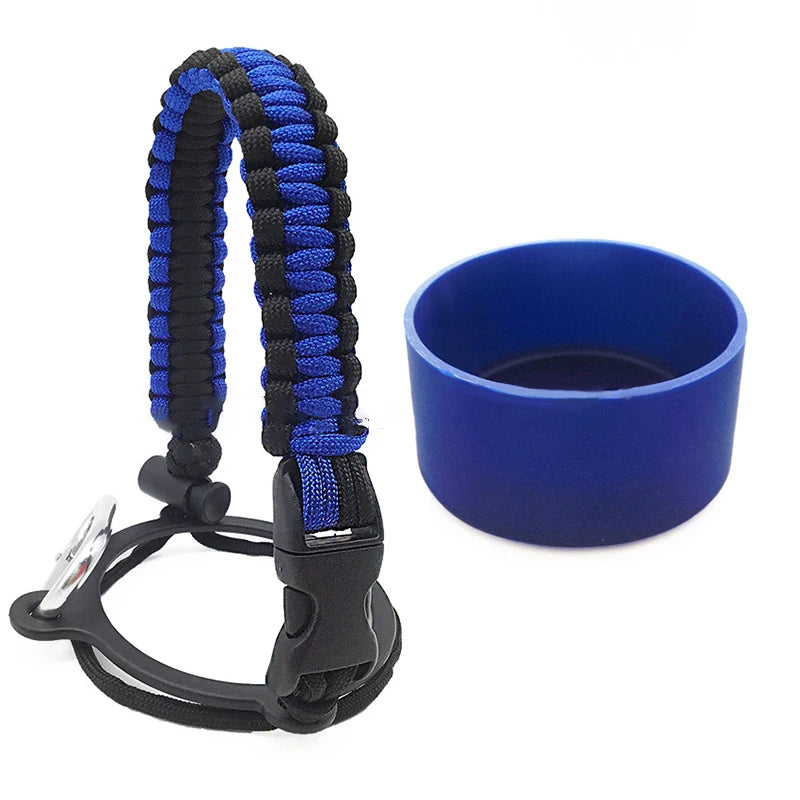Silicone Non-slip Base Cover Paracord Hand-woven Water Cup Carrying Qme A26