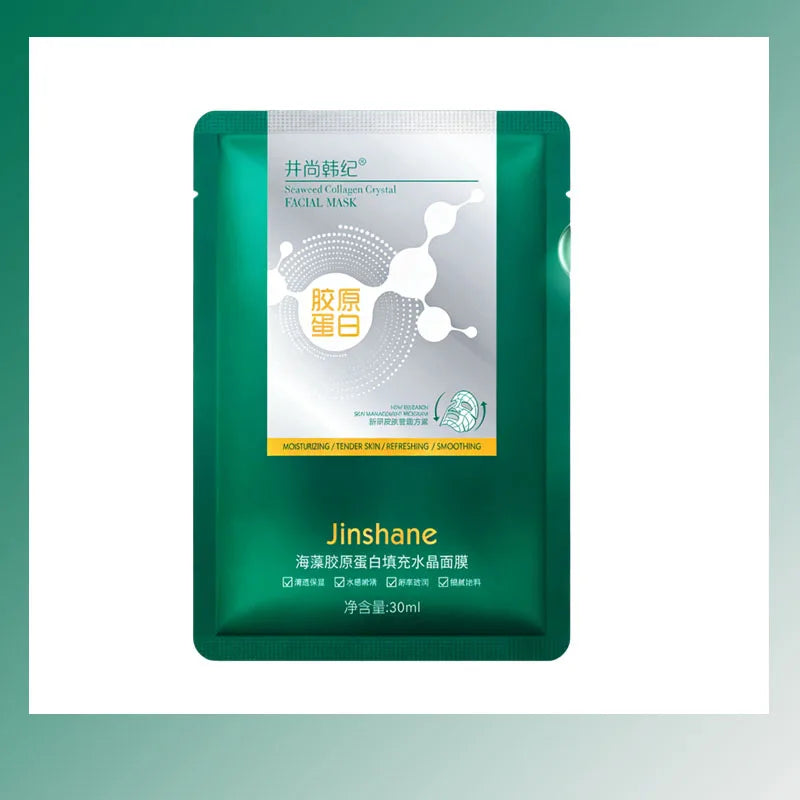5pcs*30ml Hot Sale Seaweed Collagen Filling Crystal Mask Replenishing Fruit Jelly Skin Transparent Mask Skin Care Masque Qme 1pc