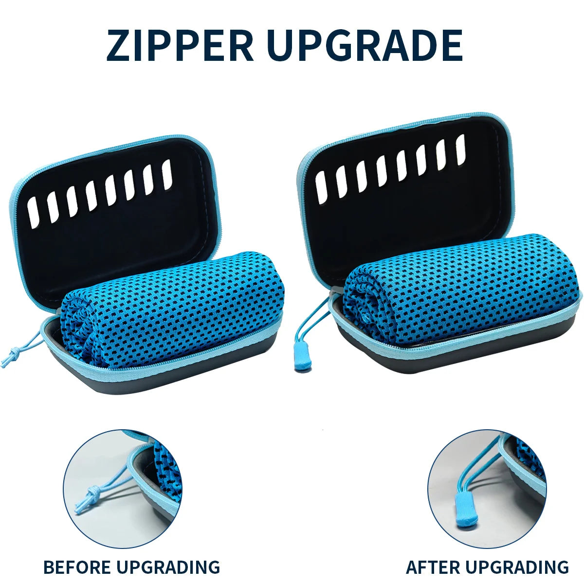 Quick Drying Cooling Towel Soft Breathable Chilly Sweat Absorption Cold Towel with Storage Box Sports Running Yoga Gym Club Qme
