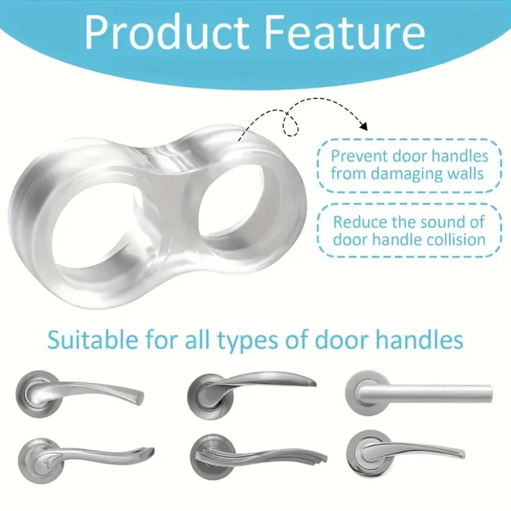 Transparent Silicone Door Knob Stopper Wall Protector Pads,Shock Absorbing Invisible Anti-Collision Door Handle Buffer Guards Qme