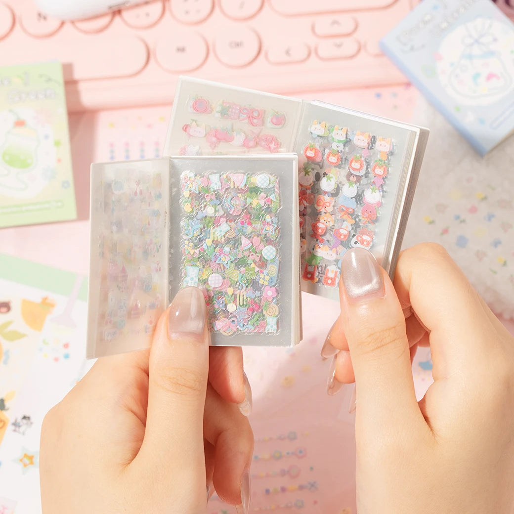 30 Sheets/Book Mini Cute Nail Stickers for DIY Scrapbooking Journal Phone Case Laptop Decoration Nail Art Water Decals Qme