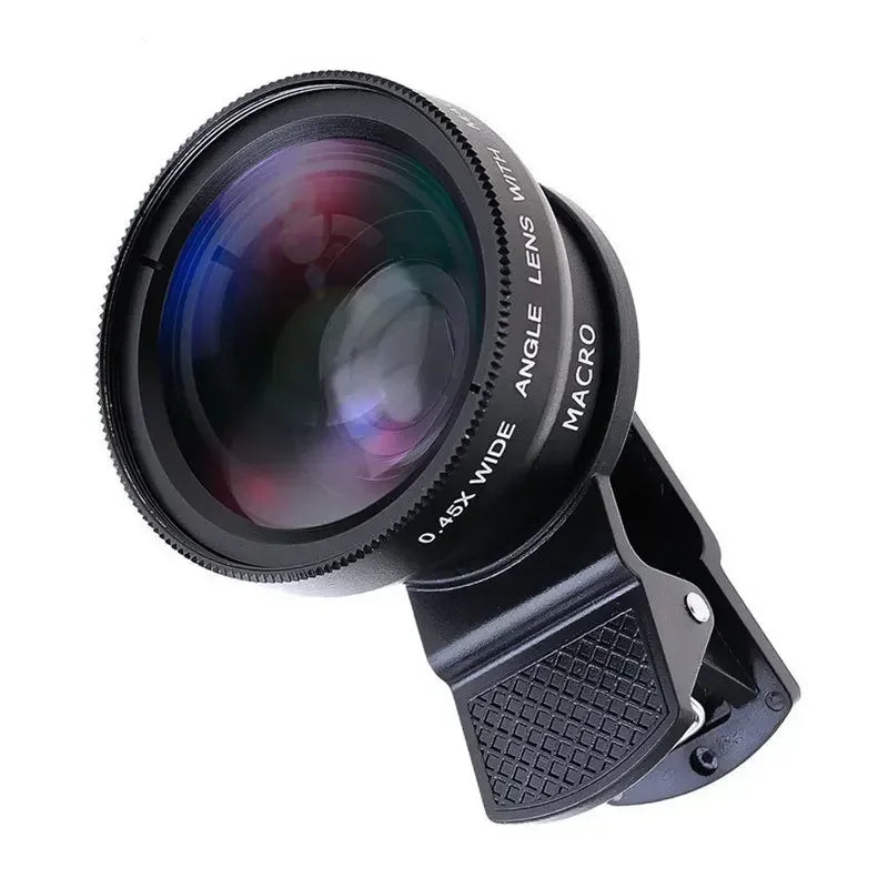 2pcs Phone Lens Kit 0.45x Super Wide Angle & 12.5x Super Macro Lens HD Camera Lentes for IPhone 6S 7 Xiaomi All Cellphone Qme