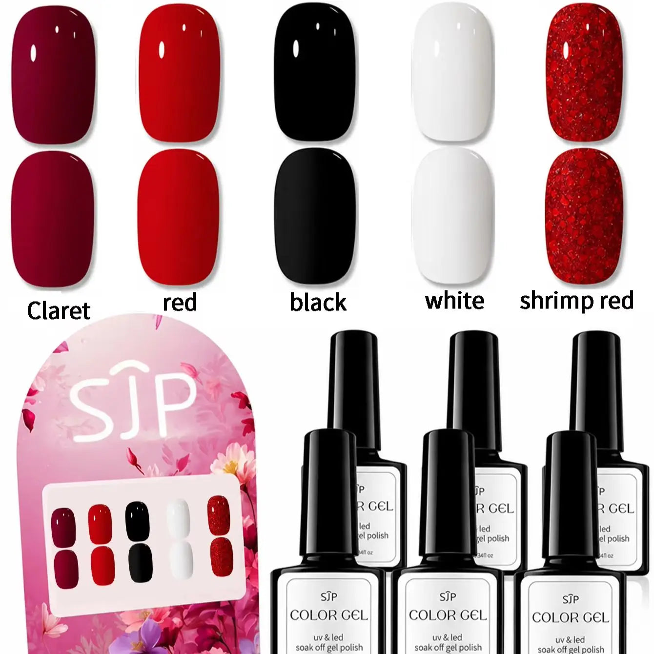 5-piece Colored Gel Nail Polish Showcasing Charm DIY Artistic Art Qme 01