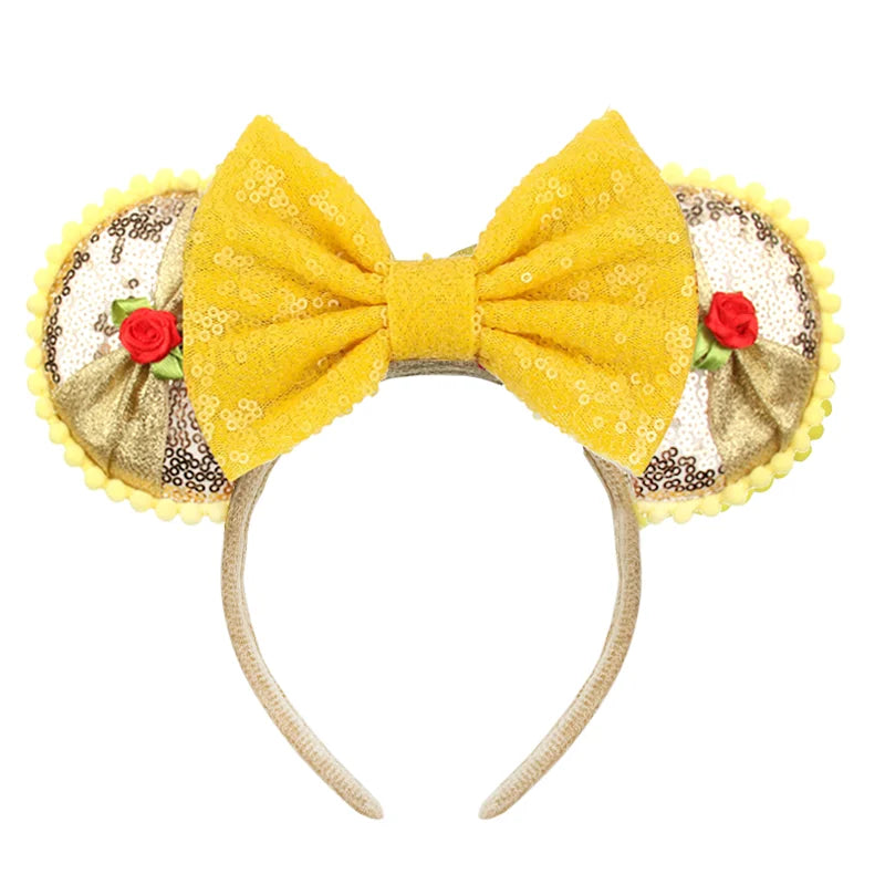 New Hot Sale Trendy Summer Sequins Mouse Ears Hairband Glitter Hair Bows Lightning Headband Girls Kids Hair Accessories Qme Headband 4