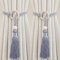 Bohemian Chic Adjustable Cotton Cord Curtain Tie Fringe Hand Woven Qme A5