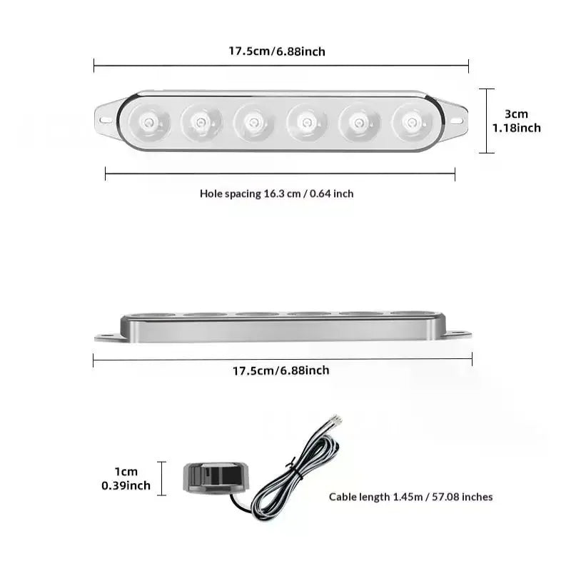 6 LEDs 1 LED Warning Siren Emergency Lights 12V Multi-color Rescue Qme