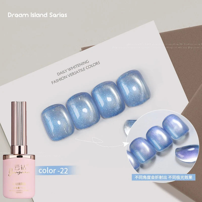 36 Colors Cat Eye Gel Polish Set, 15ml Magnetic Soak Off UV LED Gel Nail Kit, Fine Nano Pigment Shimmer Nail Art Manicure Qme 22