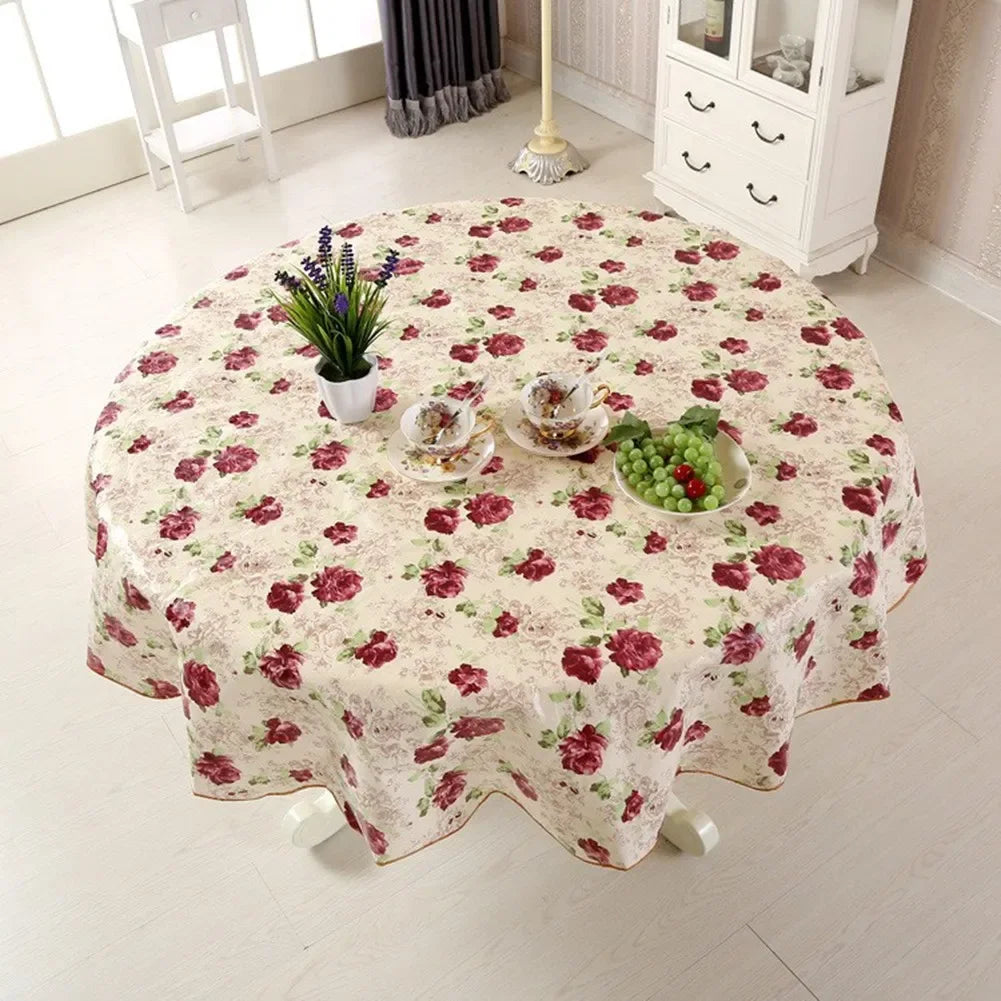 152/180 Cm Round Tablecloth Washable Tablecloth Decorative Tablecloth Indoor Holiday Home Christmas Party Picnic Restaurant Qme