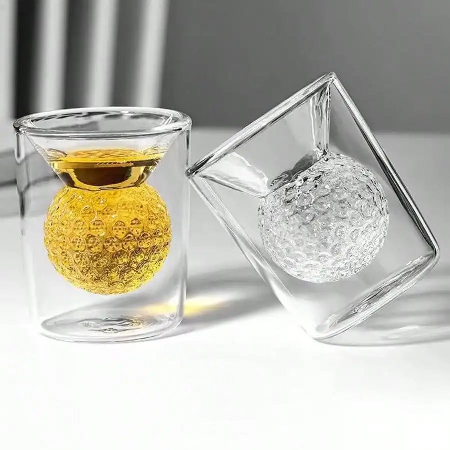 Golf Glass Cup Sports Minimalist Tea Insulated Borosilicate Liquor Qme 2pcs 401-500ml
