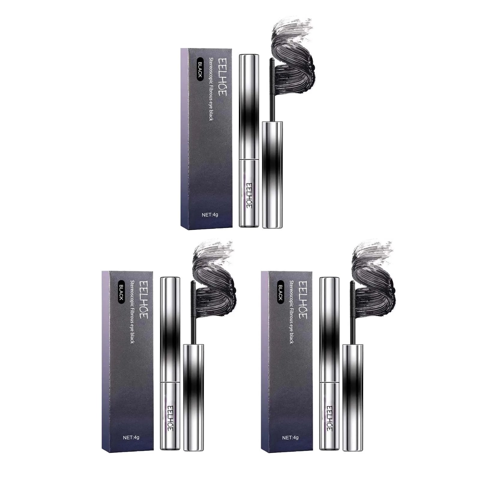 Curling Mascara Thick Waterproof Lengthening Black/brown Eyelash Styling Lash Extension Eye Lashes Brush Makeup Eye-Cosmetics Qme black 3pcs