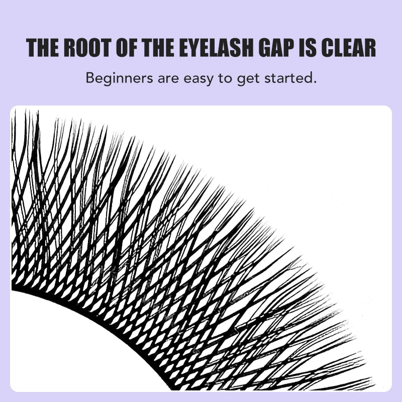 NATUHANA 3 Split Tips Y-shaped Eyelash Extensions Black Colourful Y Qme