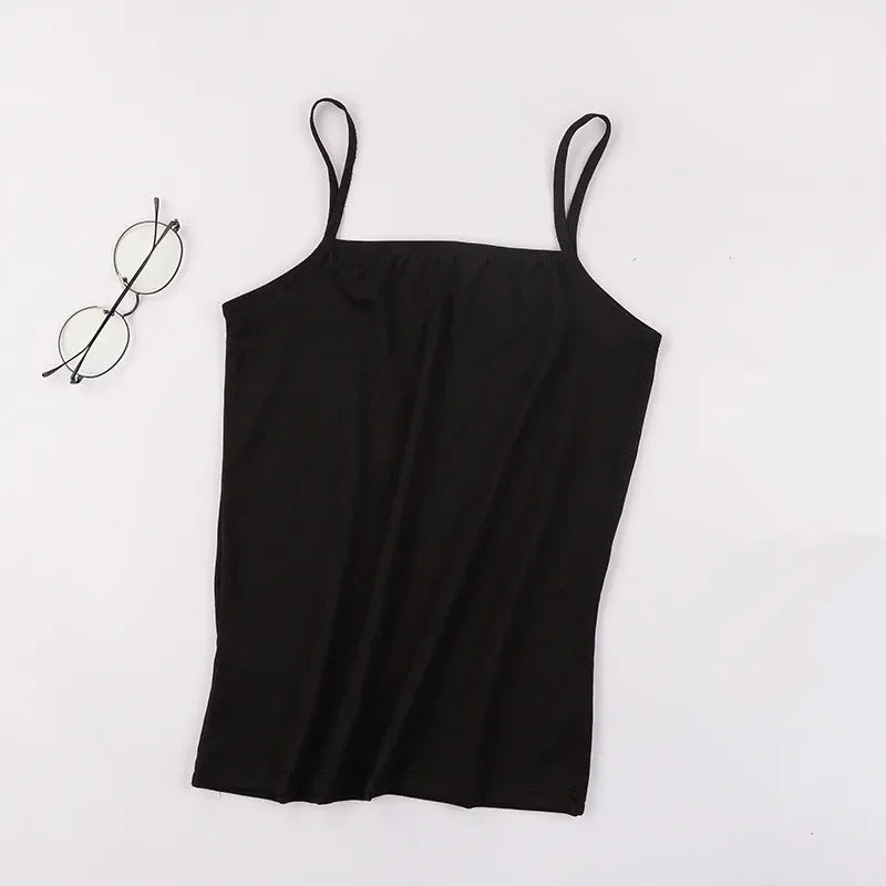 Women Slim Halter Tank Solid Camisole Sleeveless Crop Vest Summer Qme