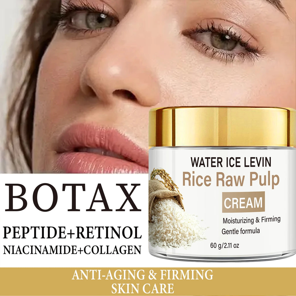 Collagen & Hyaluronic Acid Rice Cream, Moisturizing & Firming Daily Facial Care Qme