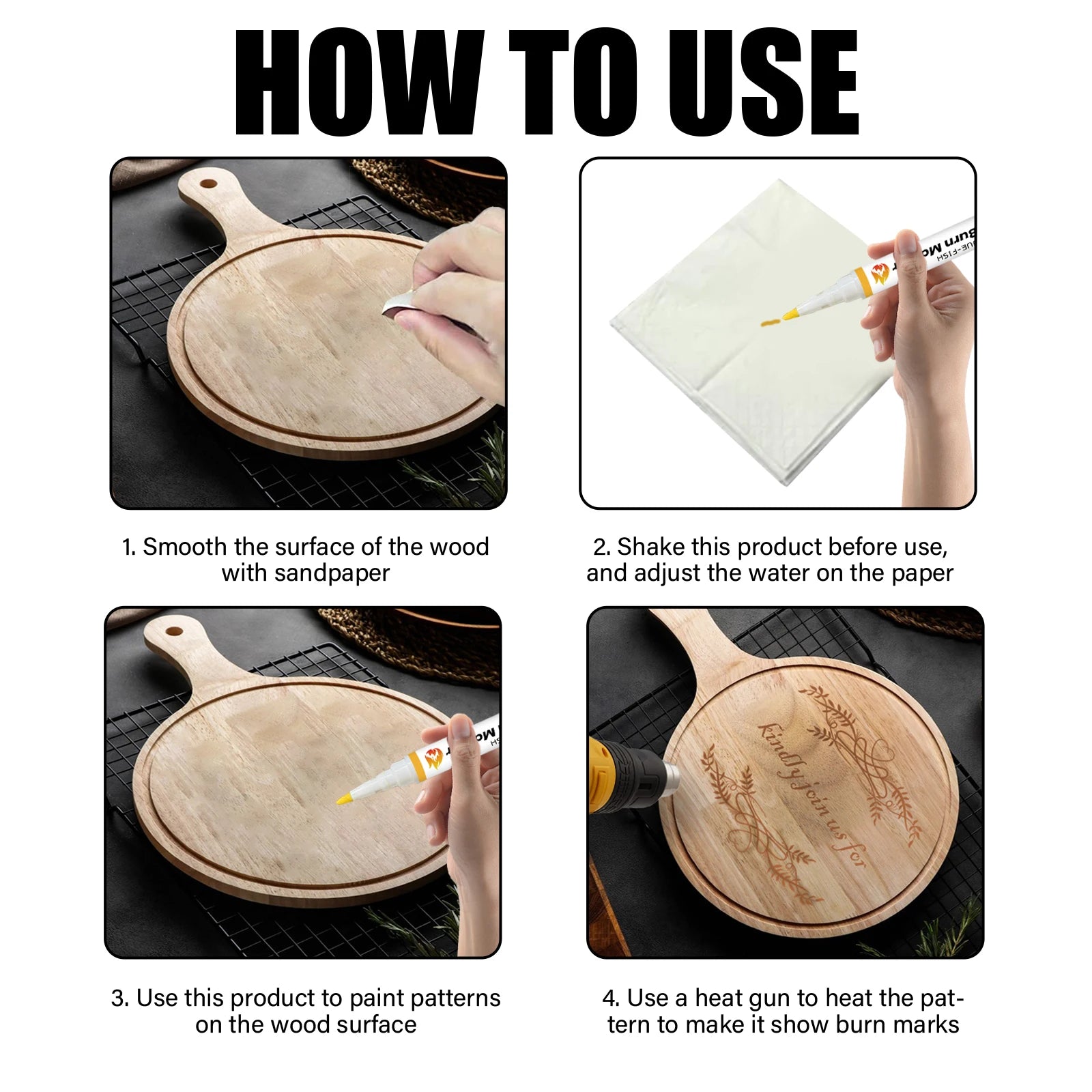 New DIY Scorch Wood Burned Marker Long Lasting Easy to Use Draw Complex Patterns Practical Chemical Wooden Marker Painting Pens Qme