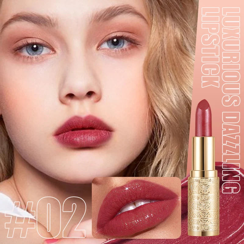 Shining Lipstick Long-lasting Formula Vibrant Colors Easy Apply Qme 02