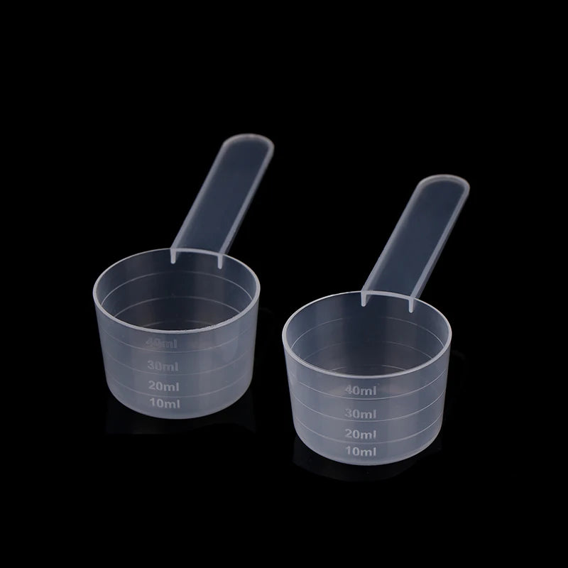 Flat Bottom Graduated Measuring Spoon Scale Transparent Plastic Qme