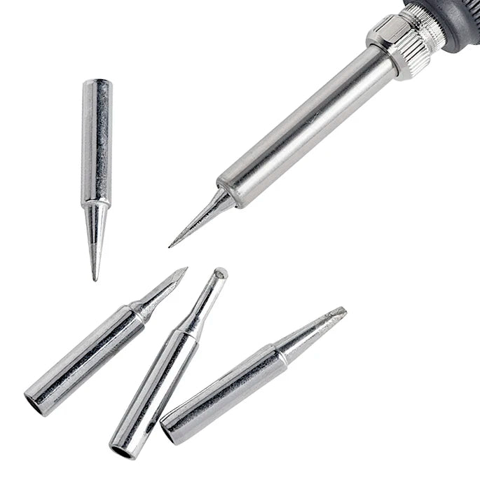 900M-T Series Copper Soldering Tips Set I B K 3C 2.4D Shapes Welding Iron Head for Electronic Repair Welding Maintenance Tools Qme