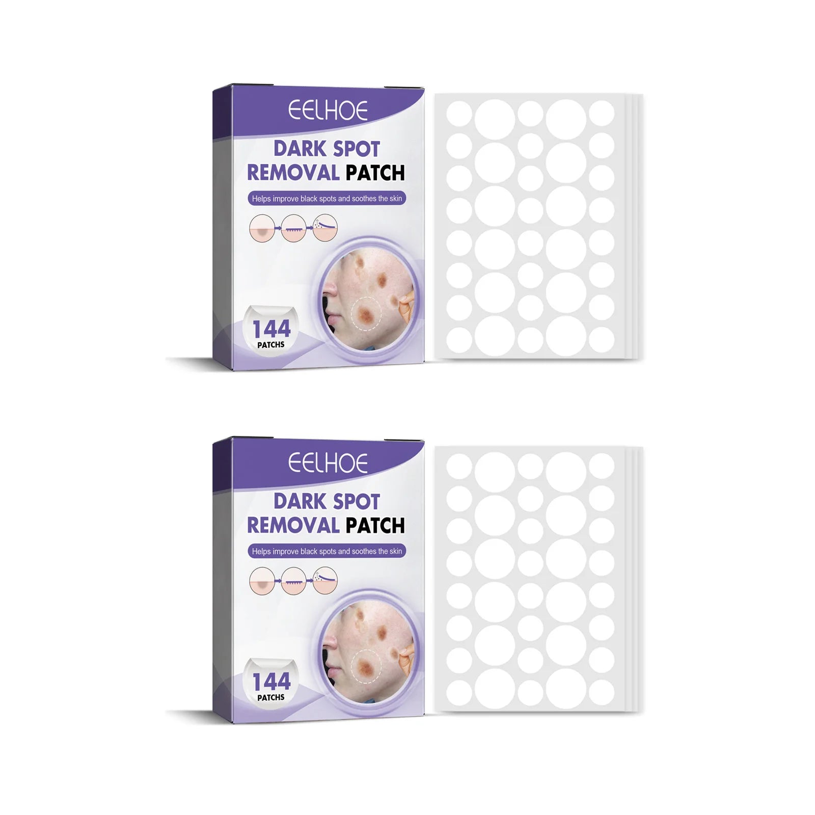 Face Dark Spot Correcting Patches Acne Patch Pimple Removal Concealer Brightening Lightening Melasma Invisible Spots Marks Cover Qme 2 x 144pcs Boxed