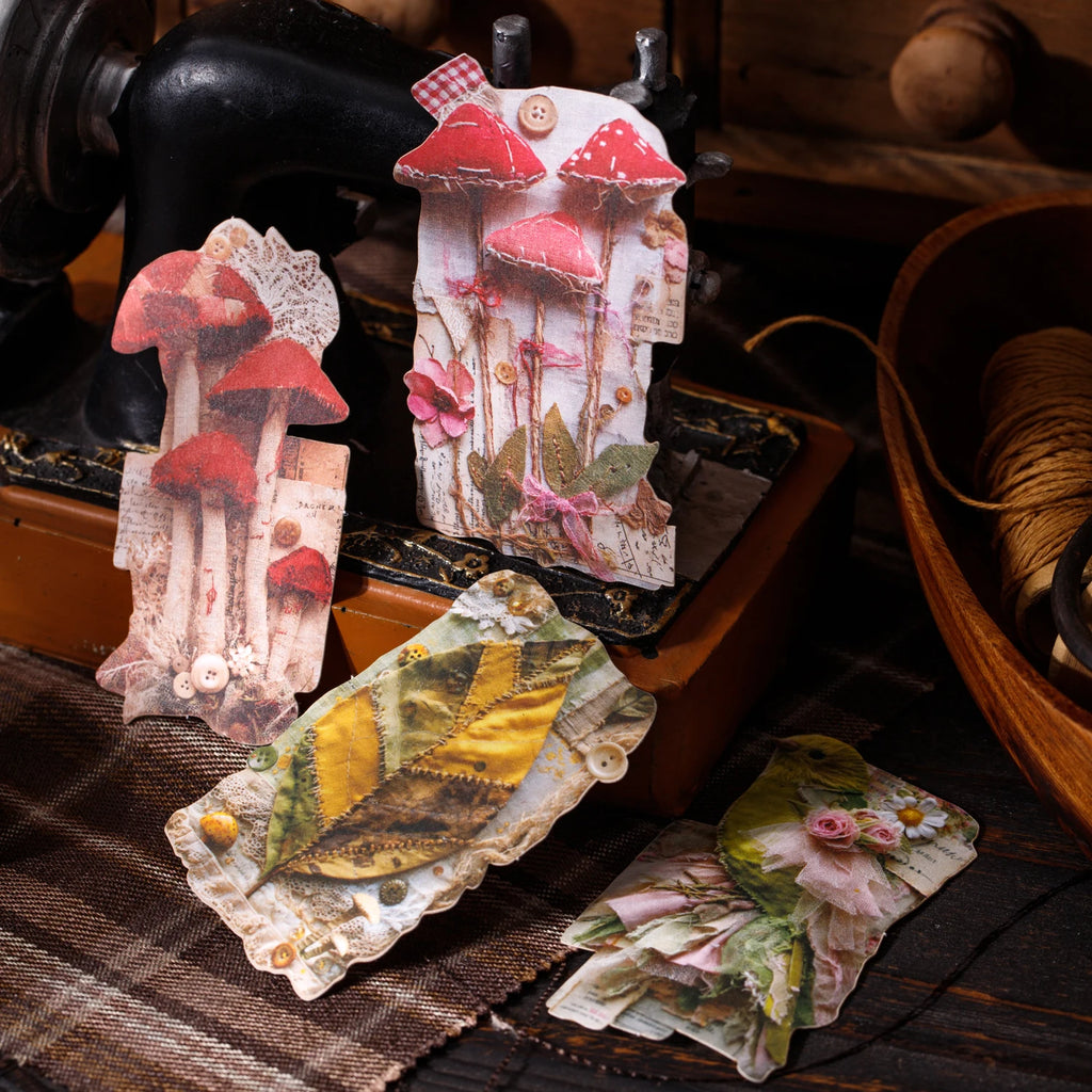 20sheets/bag Floral Nature Vintage Background Stickers for DIY Scrapbooking Phone Case Decoration Birthday Gifts Teaching Reward Qme