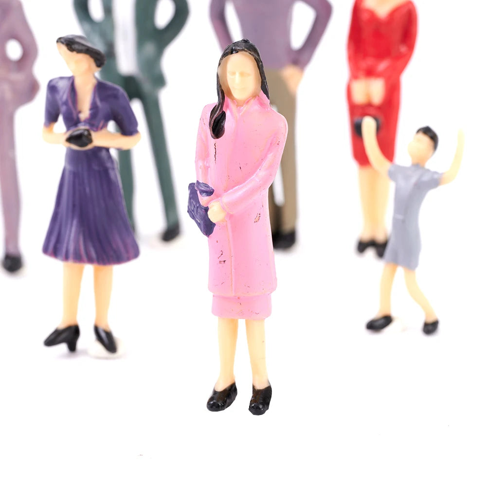 50pcs Model People Figures 1:32 Scale Plastic People Figures Model Building Passengers DIY Character Mixed Color Pose Kids Toys Qme