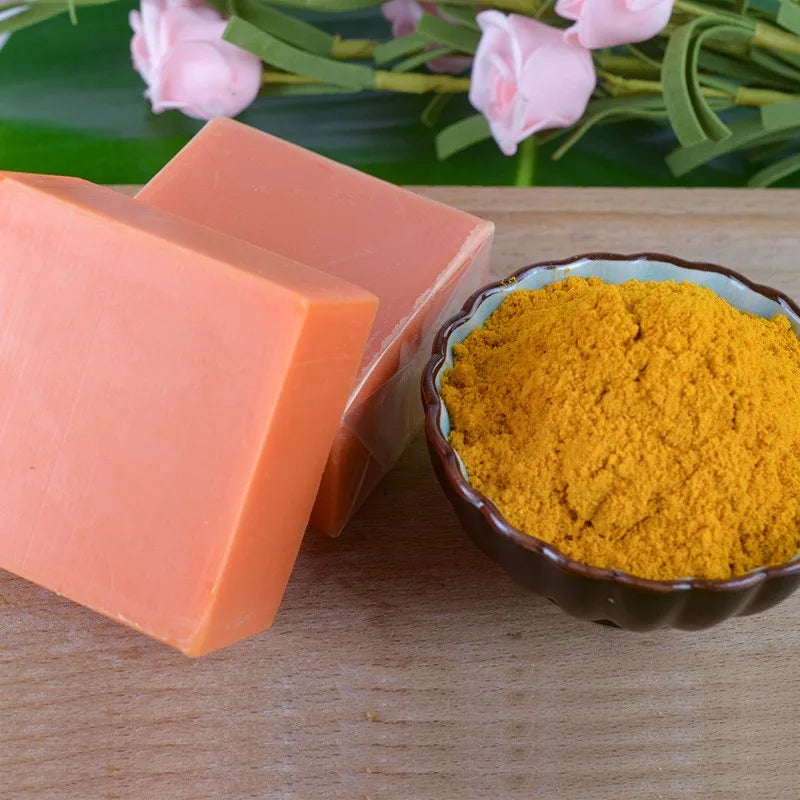 Pure Natural Turmeric Soap Essential Oil Handmade Cleansing Bathing Qme