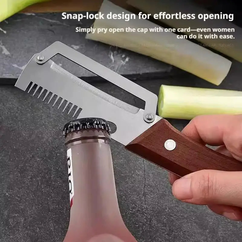 Vegetable Peeler Stainless Steel Wooden Handle Multifunctional Qme