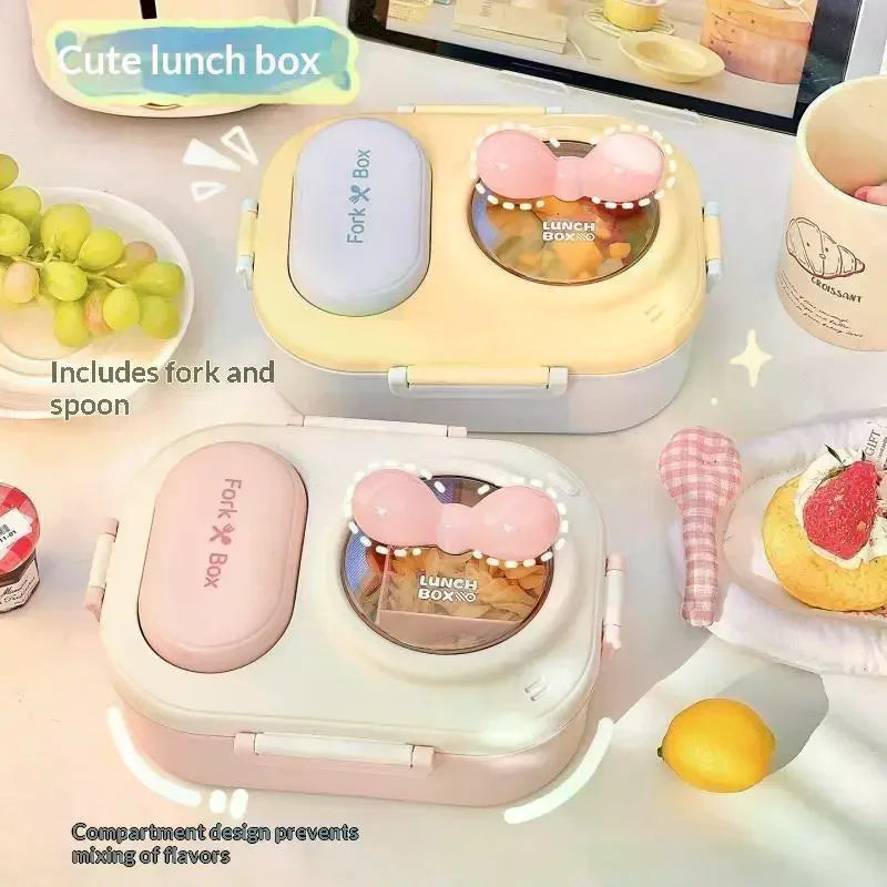 Cute Bento Box For Women & Teens Portable Macaron Style Lunch Container Ideal For Work Picnic Dating Simple Packing Food Storage Qme