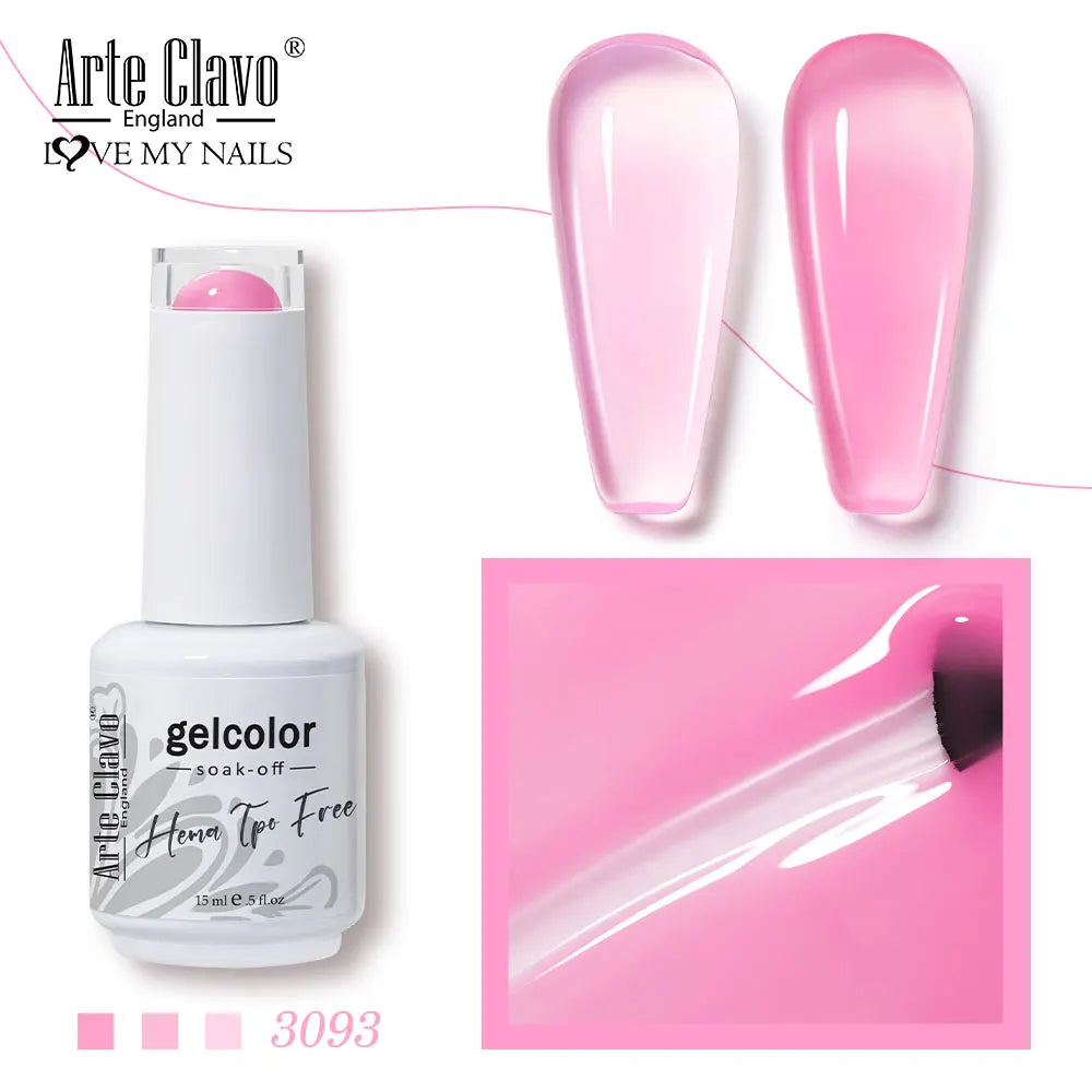 Arte Clavo Crystal Crushed Diamond Pink Blue Gel Nail Polish 2026