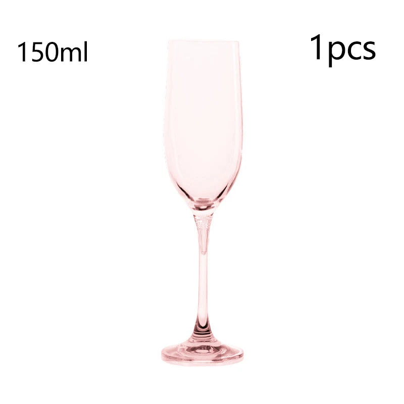 150ml Disposable Wine Cups Plastic Champagne Flutes Sparkling Champagne Bar Cups Weddings Home Party Cocktail Red Wine Goblet Qme Pink