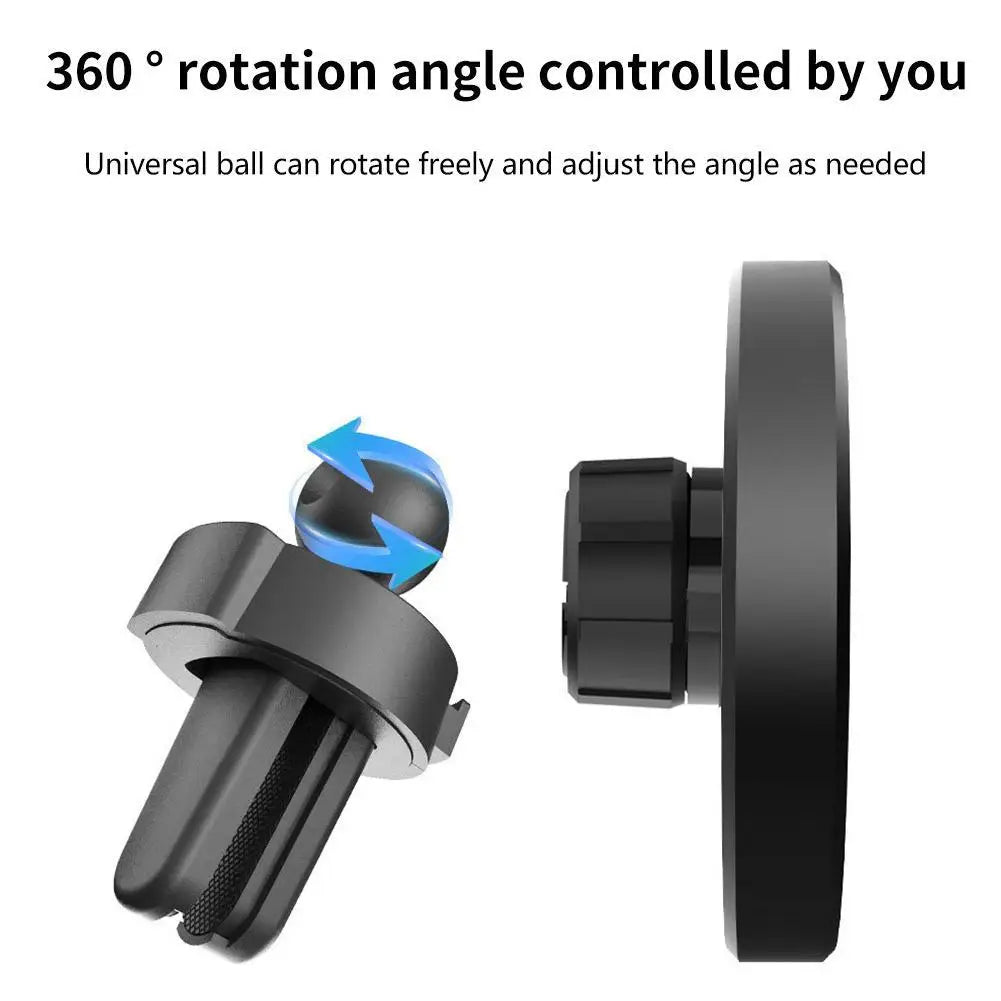 Magnetic Car Air Vent Phone Holder 15W Fast Charging Station Wireless Qme