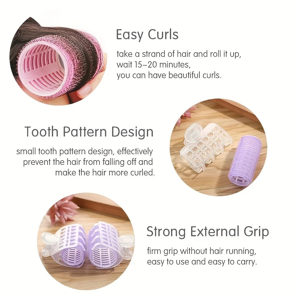 Hair Rollers Bang Roll Curler Plastic Self-adhesive Hair Curling Hairdressing Air Bangs Curls Rollers Styling Hair Tools Qme