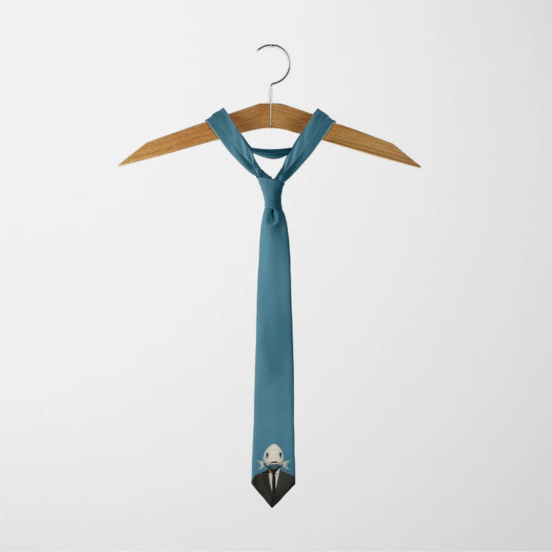 Funny Fish 3D Printed Tie Unisex Personality Business Polyester Qme