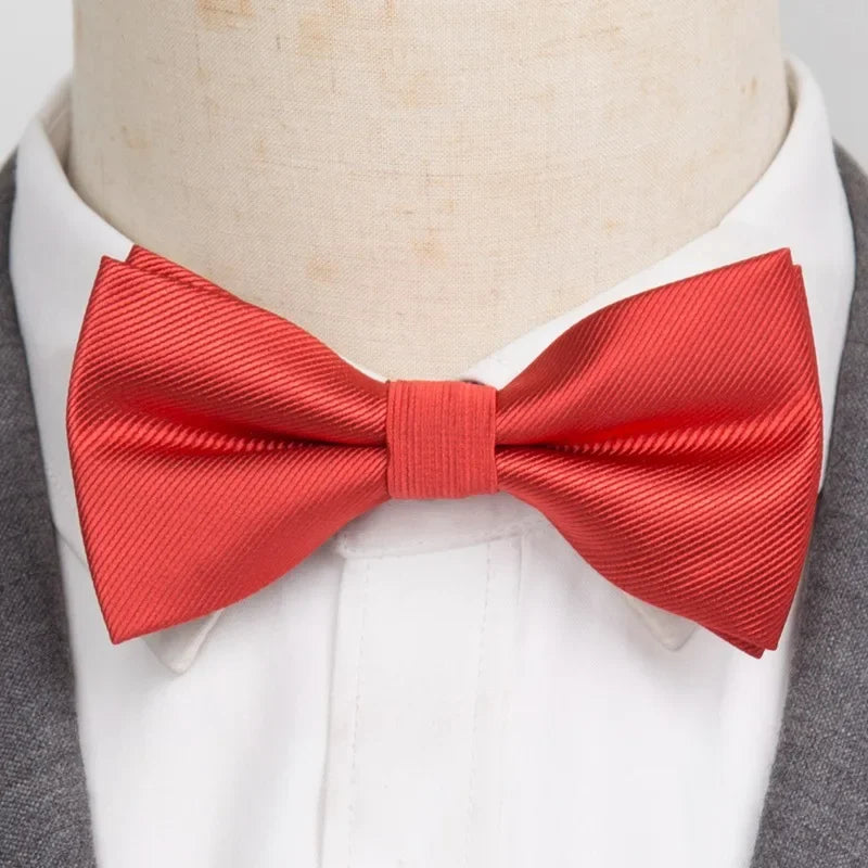 Classic Black Men Bow Ties Fashion Polyester Bowtie Woven Dot Checked Stripped Butterfly Wedding Dress Mens Formal Dog Butterfly Qme A28