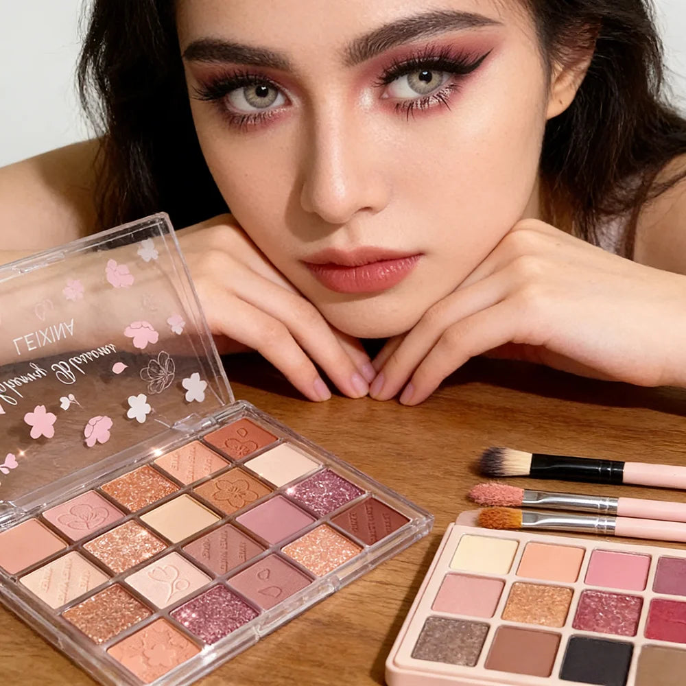 20-Color Eyeshadow Palette Glitter Shimmer Matte Finishes Instagram Qme