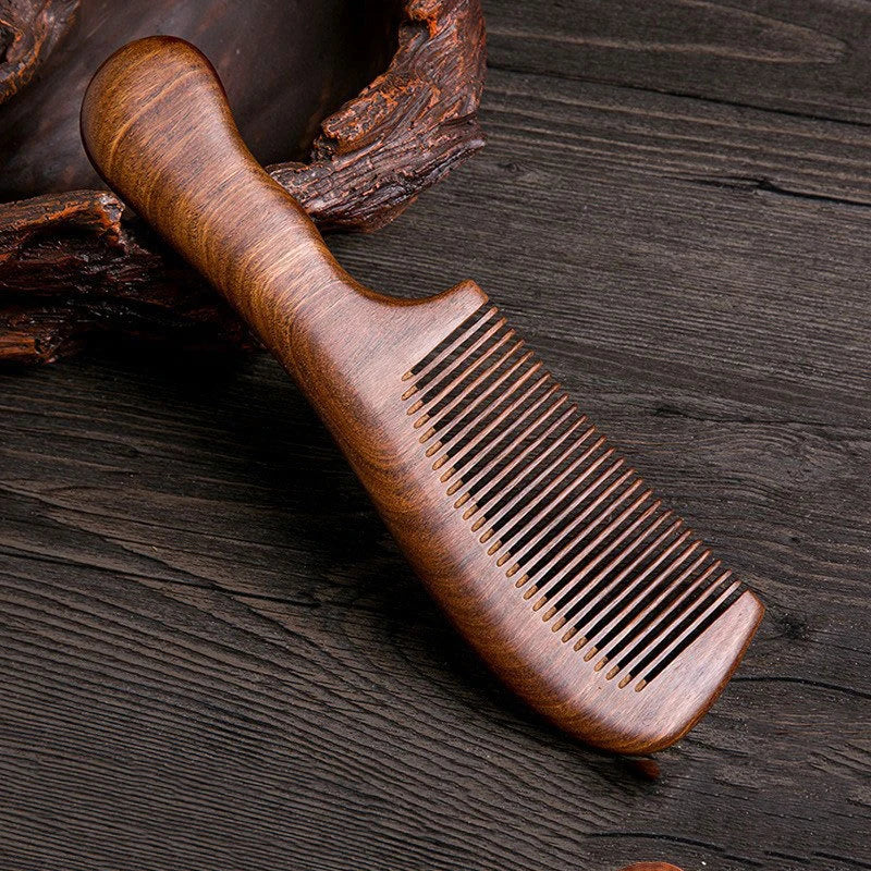 Natural Sandalwood Hair Combs Anti-static Wooden Comb Massager Care Qme