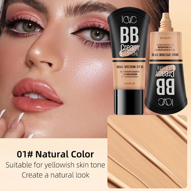 SPF30 Moisture Sunscreen BB Cream Liquid Face Base Foundation Qme Natural Color