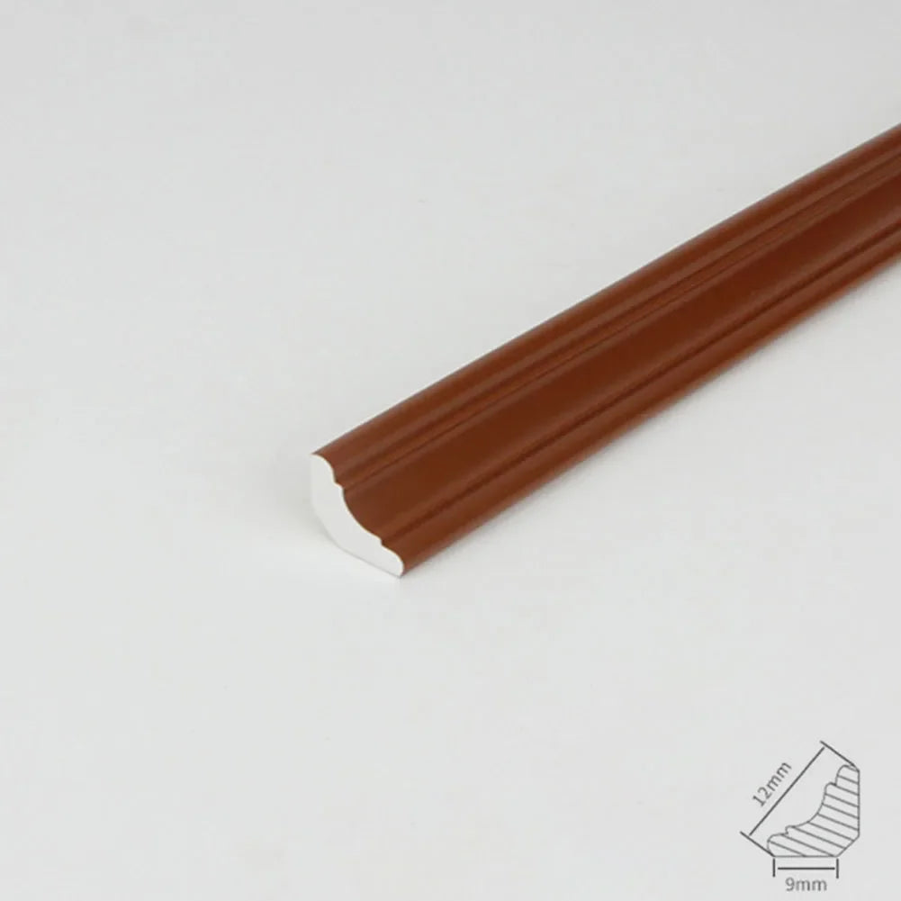 1Meter Wall Trim Line Self-Sticker Wall Skirting Decor Strip Tile Edge Waist Line 3D Wall Stickers Corner Home Wall Decor Qme Brown
