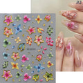 Blossom Floral Nail Stickers Bronzing 5D Spring Summer Petal Qme A1