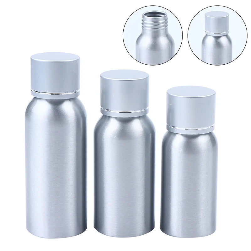Silver Lid Aluminum Container Travel Bottle 30 50 60 100 120 150 200 Qme