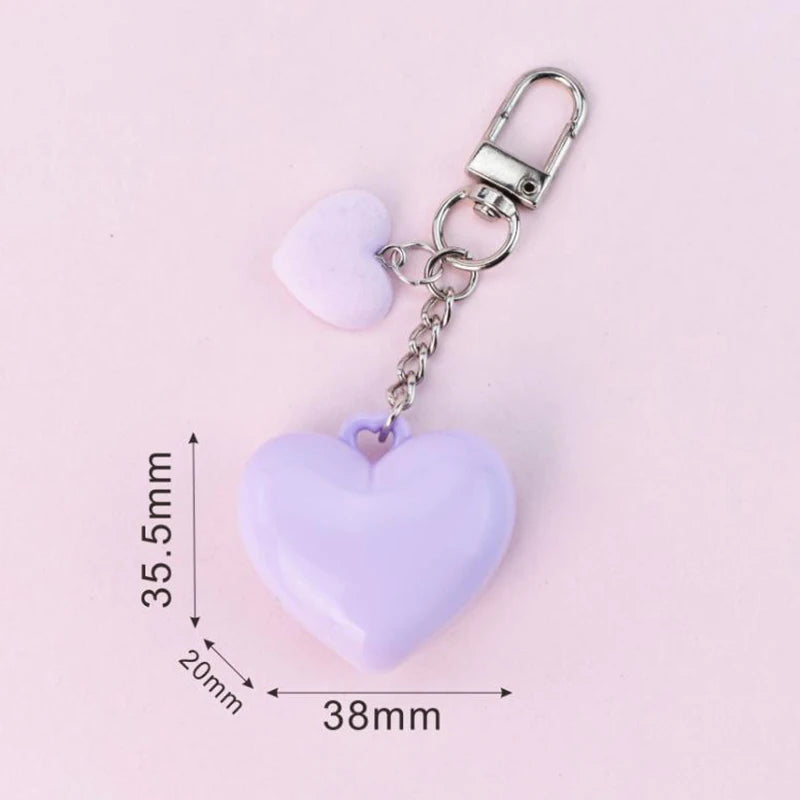 Heart-shaped Mini Empty Compact Mirror Aluminum Pan Keychain Blush Qme