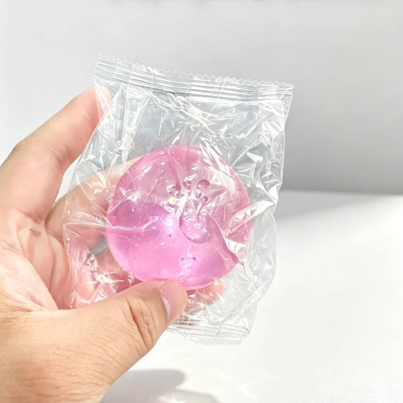ABlue Maltose Squishy Toy, Cute Mochi Anti Stress Fidget, Soft Simulated Transparent Ball Quick Rebound Decompression Toy Qme