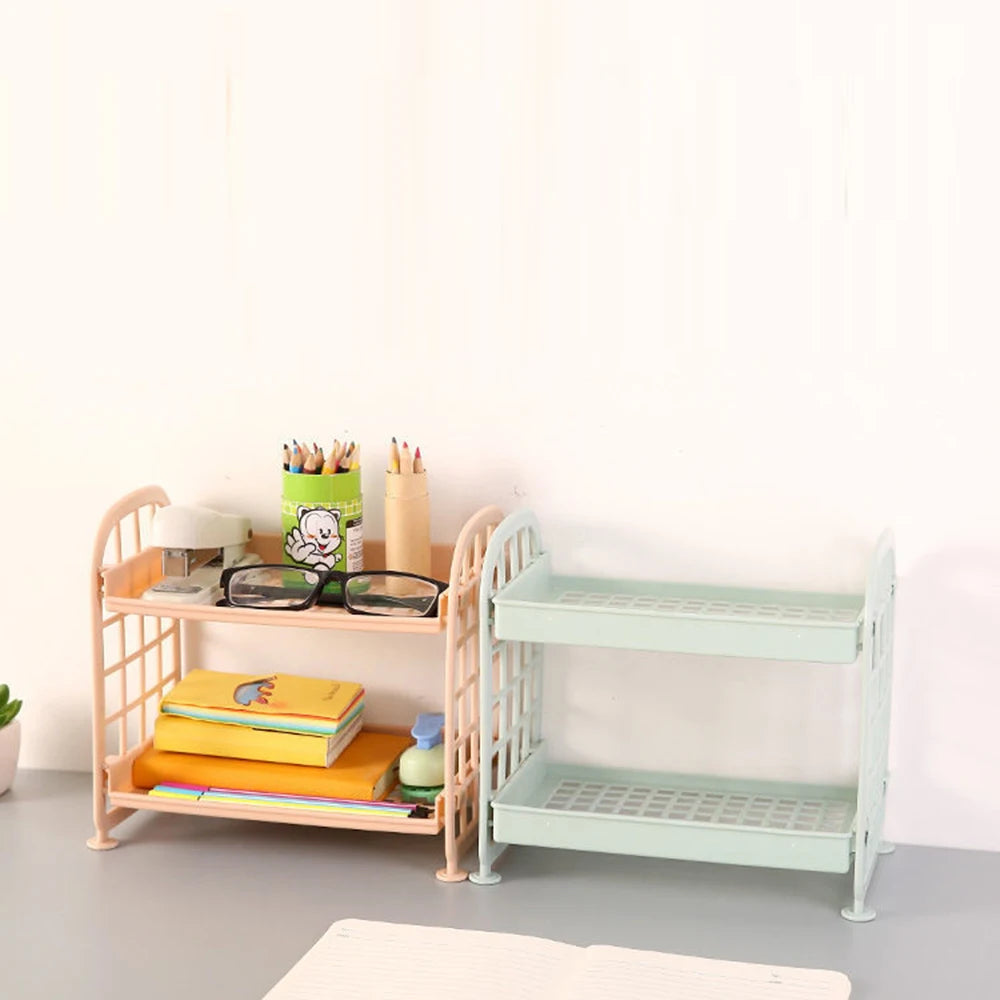 High Appearance Horizontal Desktop Storage Shelf Simple Multi-storey Dormitory Storage Shelf Computer Office Available Qme