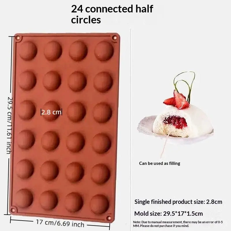 Multiple Round Ball Shape Silicone Molds Cake Decorating Tools Qme 9