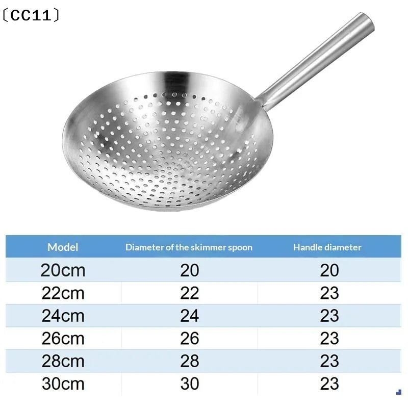 Thickened Stainless Steel Colander Handle Easy Clean Oil Flour Noodle Qme