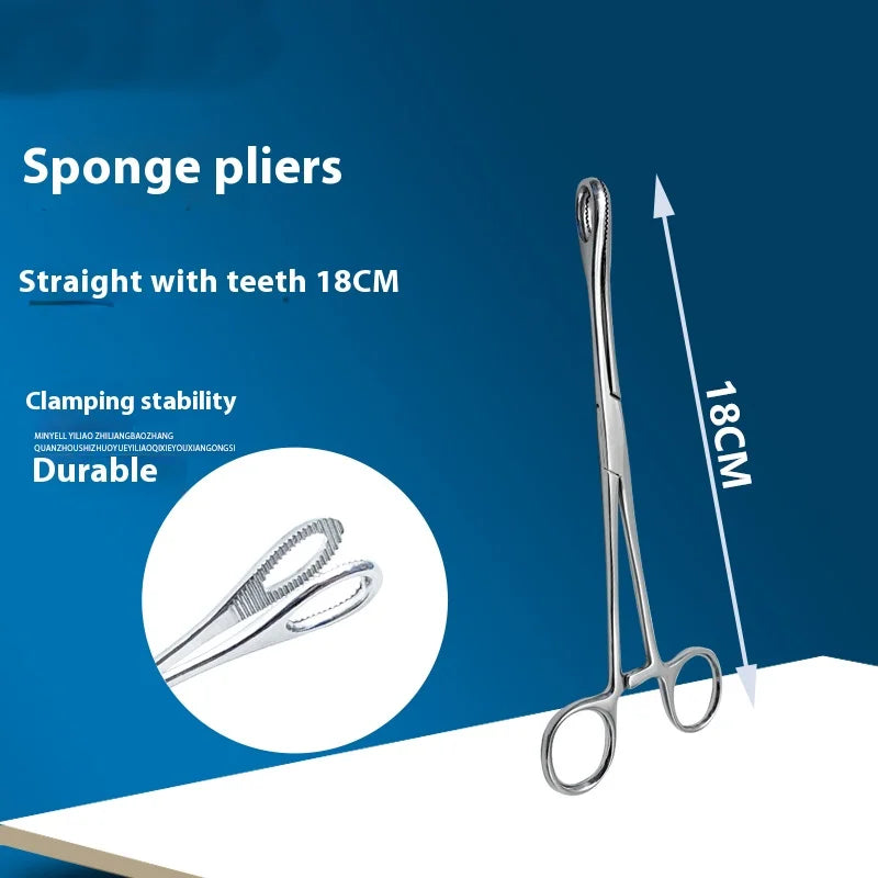 Sponge Forceps Gynecologic Oval Ring Cervical Cupping Tongs Straight Qme a