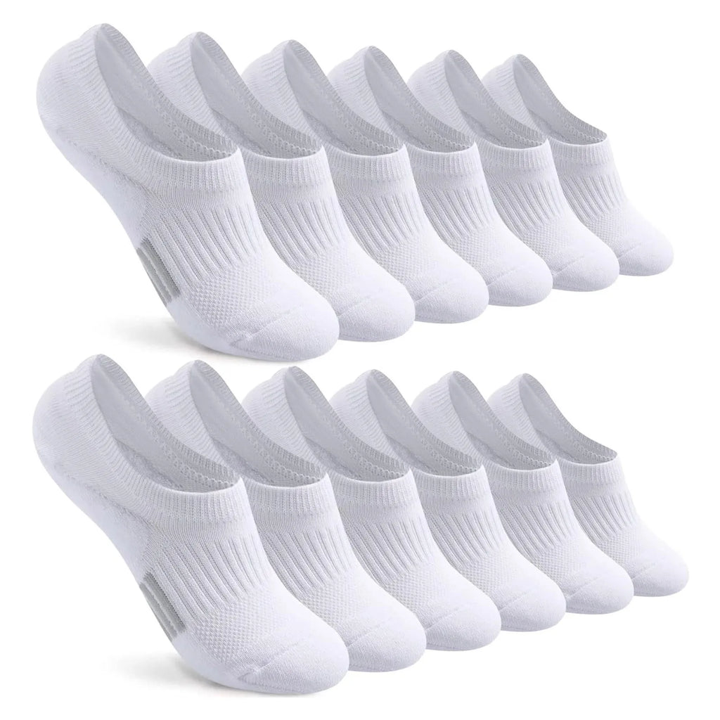 6Pairs Men's Gym Socks High Quality Comfortable Soft Ground-Gripping All Seasons Sweat Absorbing Breathable Casual Socks Qme 6pcs White One Size