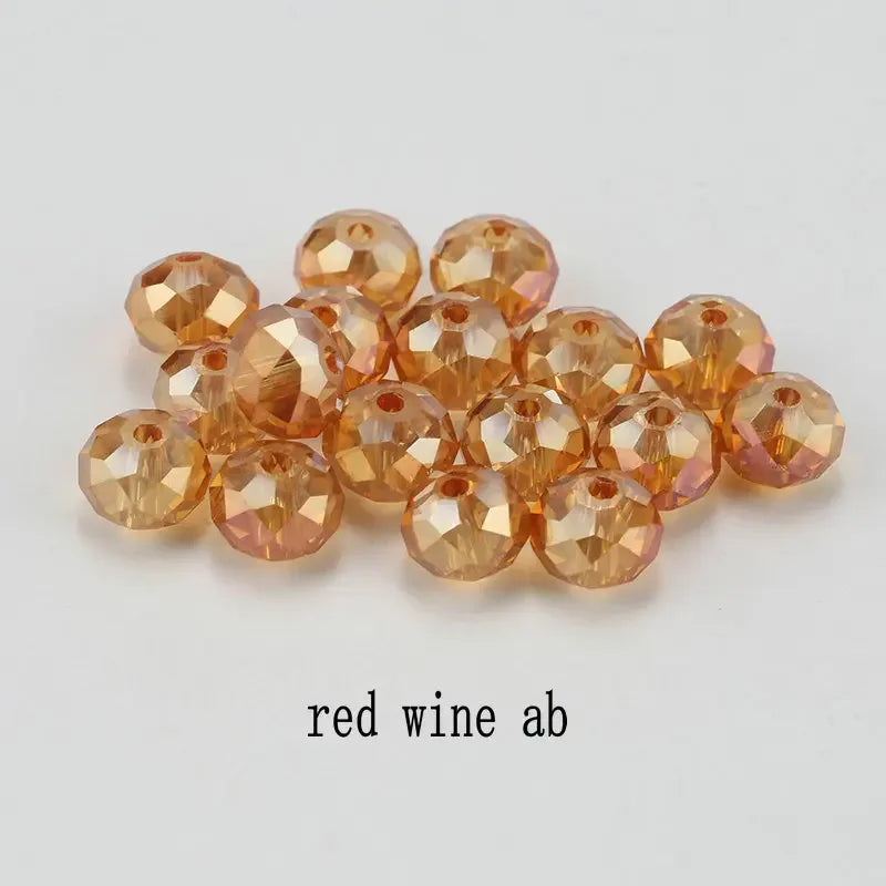4mm glass beads plated Color faceted round crystal beads Jewelry beads for bracelet necklace Jewelry making DIY 150pcs Qme red wine ab 4mm-150pcs