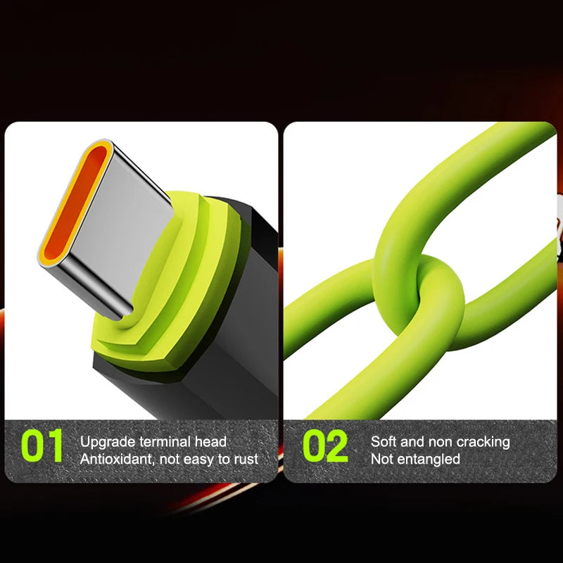 240W USB-C Data Cable Power Indicator Supports Fast Charging Type-c Qme
