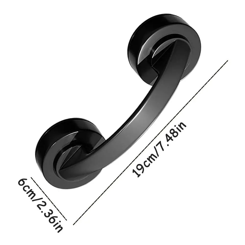 Glass Door and Window Handle Suction Cup Bathroom Sliding Doors Handles Non-Porous Handles Shower Grab Bars Qme Black